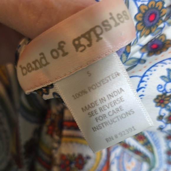 Band of Gypsies Orange and Blue Tiered Sundress - Picture 2 of 4